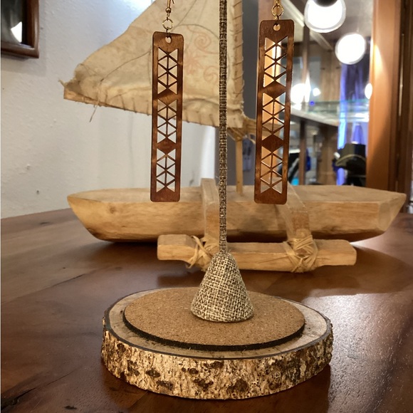 Hawaii Bookmark Jewelry - Koa Earrings